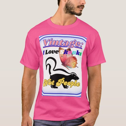 I Love Skunks, Not People T-shirt (Voorkant)