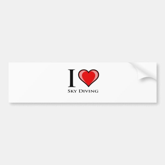 I Love Sky Diving Bumpersticker (Voorkant)