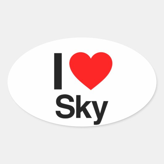 i love sky ovale sticker (Voorkant)
