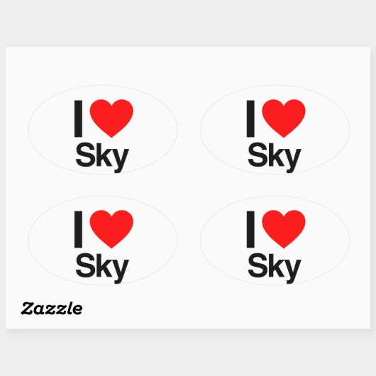 i love sky ovale sticker (Vel)