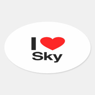 i love sky ovale sticker