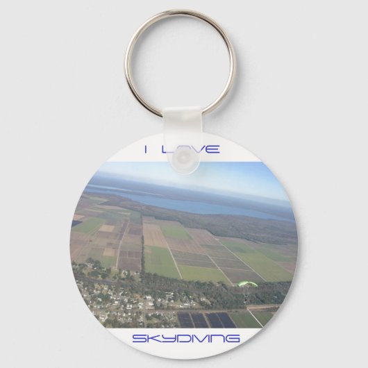 I Love Skydiving Keyring Sleutelhanger (Voorkant)