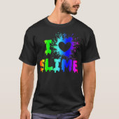 I Love Slime Funny Rainbow Bright Heart Craft Spla T-shirt (Voorkant)