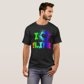 I Love Slime Funny Rainbow Bright Heart Craft Spla T-shirt (Voorkant volledig)