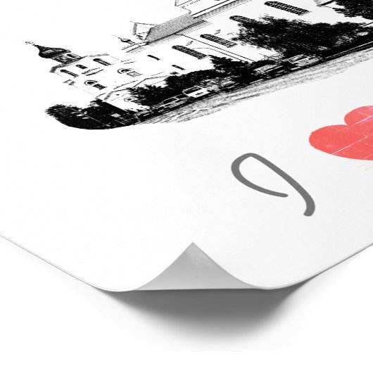 I Love Slonim Belarus Architecture Church Poster (Hoek)