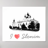 I Love Slonim Belarus Architecture Church Poster (Voorkant)