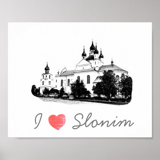 I Love Slonim Belarus Architecture Church Poster (Voorkant)