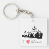 I Love Slonim Belarus Architecture Church Sleutelhanger (voorkant)