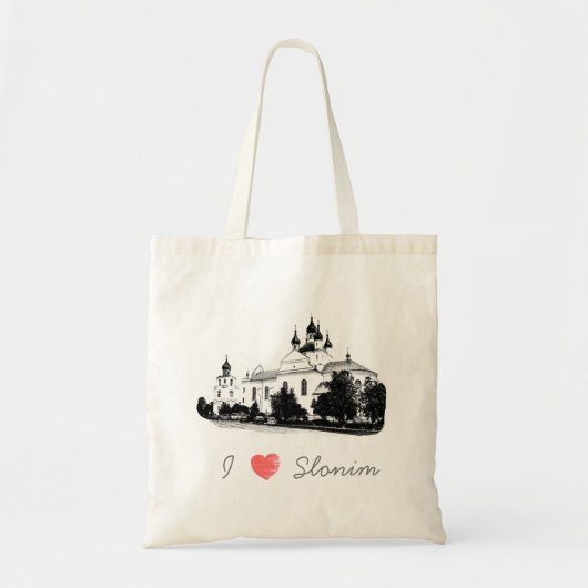 I Love Slonim Belarus Architecture Church Tote Bag (Voorkant)