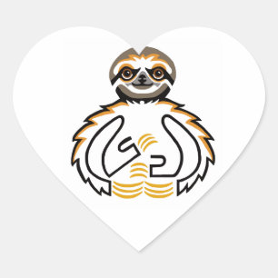 I love SLOTHS - Wildlife - Natuur - Ecologie Hart Sticker
