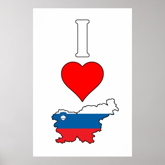 I Love Slovenia / I Heart Slovenia Vertical Poster (Voorkant)