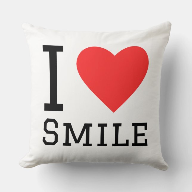 I love smile square sticker kussen (Voorkant)