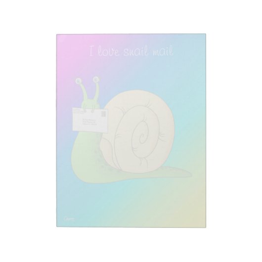 I Love Snail Mail (Gradient) - 11 x 8,5-inch Notit Notitieblok (Linkerzijde)