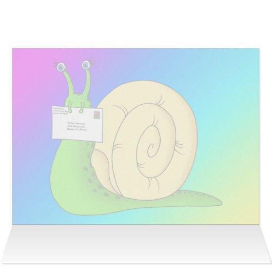 I Love Snail Mail (Gradient) - 5 inch x 7 inch Art (Binnen Horizontaal (Boven))