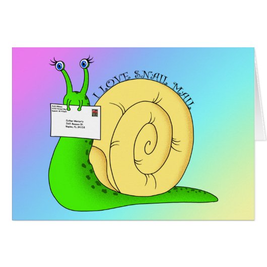 I Love Snail Mail (Gradient) - 5 inch x 7 inch Art (Voorkant Horizontaal)