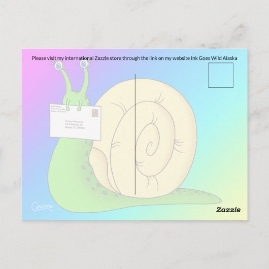 I Love Snail Mail (Gradient) - Briefkaart (Achterkant)