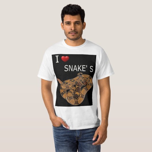 i love snakes t-shirt (Voorkant volledig)