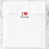 I Love Sneezing Ronde Sticker (Tas)