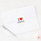 I Love Sneezing Ronde Sticker (Envelop)