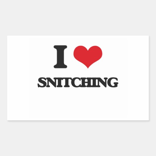 I Love Snitching Rechthoekige Sticker (Voorkant)