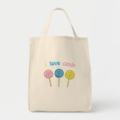 I Love Snoep leuke kleurrijke 3D lollipop Tote Bag (Voorkant)