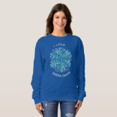 I Love Snow Days Blue Snowflake T-Shirt (Voorkant volledig)
