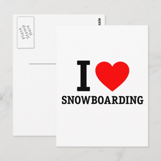 I Love Snowboarding Briefkaart (Voorkant / Achterkant)
