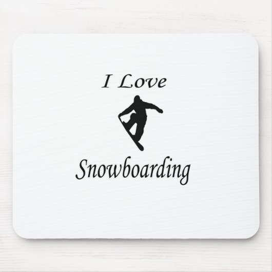 I Love Snowboarding Muismat (Voorkant)