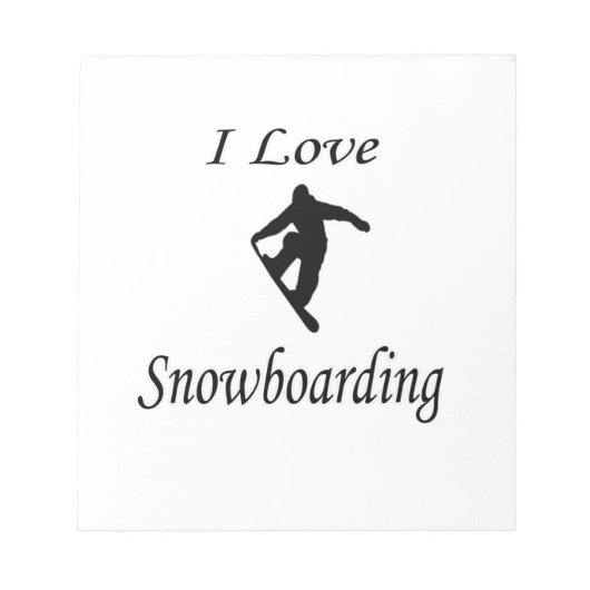 I Love Snowboarding Notitieblok (Voorkant)
