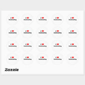 I Love Snowboarding Ronde Sticker (Vel)