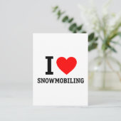 I Love Snowmobiing Briefkaart (Staand voorkant)