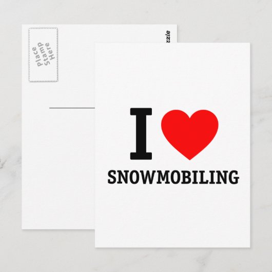 I Love Snowmobiing Briefkaart (Voorkant / Achterkant)