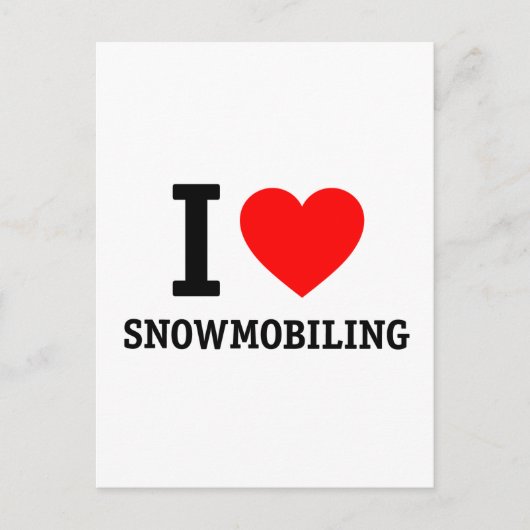 I Love Snowmobiing Briefkaart (Voorkant)