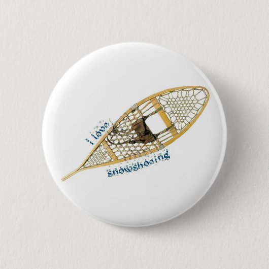i love snowshoeing ronde button 5,7 cm (Voorkant)