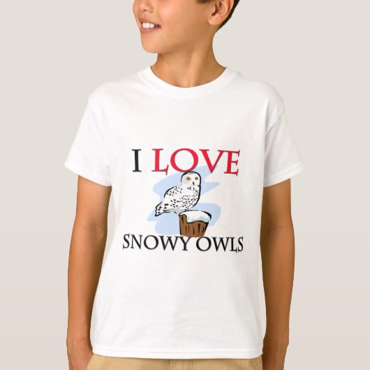 I Love Snowy Owls T-shirt (Voorkant)