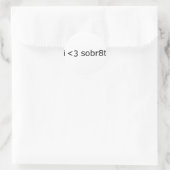 I Love Sobriety Ronde Sticker (Tas)