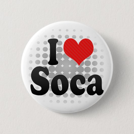I Love Soca Ronde Button 5,7 Cm (Voorkant)