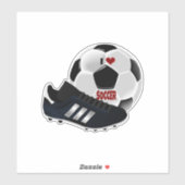 I Love Soccer, ball and shoe, Sticker (Vel)