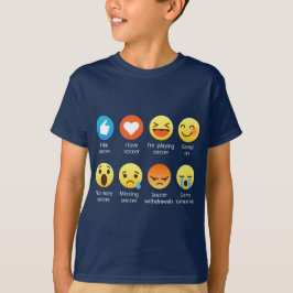 I Love Soccer Emoticon (emoji) Funny Sayings T-shirt