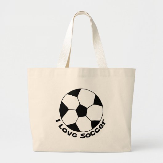 I Love Soccer Grote Tote Bag (Voorkant)