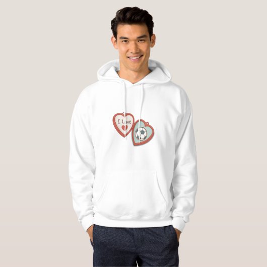 I Love Soccer Locket Hoodie (Voorkant volledig)
