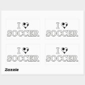 I Love Soccer Rechthoekige Sticker (Vel)