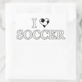 I Love Soccer Rechthoekige Sticker (Tas)