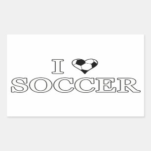 I Love Soccer Rechthoekige Sticker