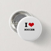 I Love Soccer Ronde Button 3,2 Cm (Voorkant /achterkant)