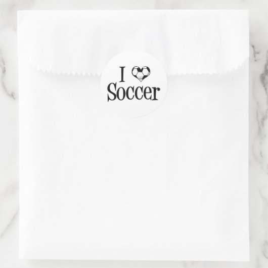 I Love Soccer Ronde Sticker (Tas)