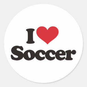 I Love Soccer Ronde Sticker