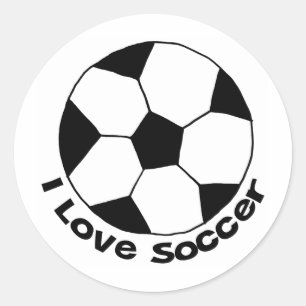 I Love Soccer Ronde Sticker
