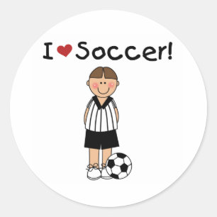 I Love Soccer Ronde Sticker
