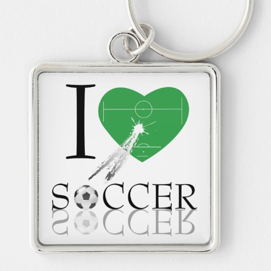 I Love Soccer Sleutelhanger (Voorkant)